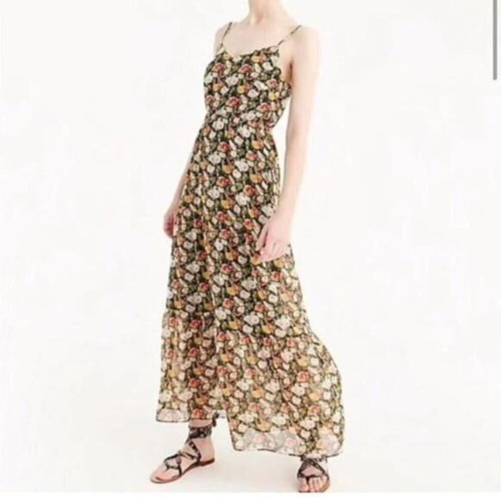 J. Crew Mercantile, Floral Chiffon Blend Tiered Maxi Dress in Sweet Pea size 00